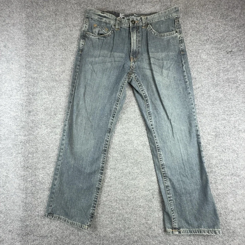 J Ferrar Jeans Mens 38x30 Blue Slim Straight Leg Modern Fit Medium Wash Denim